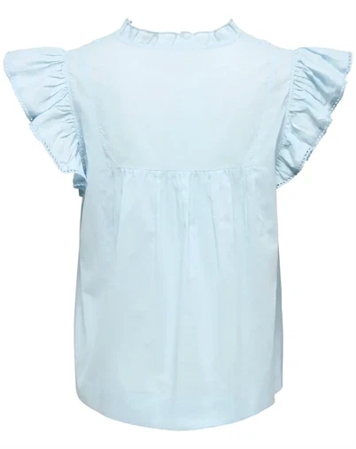 Only - ONLTea-Idris Frill Tape Top - Dream Blue